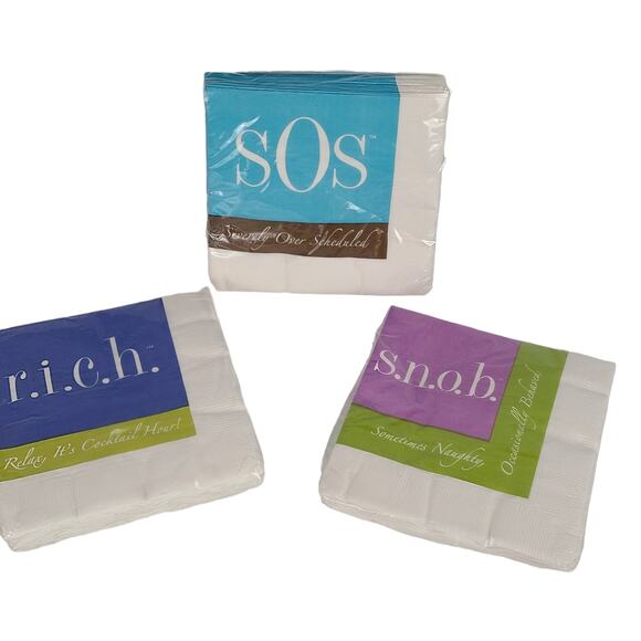 Lot of 3 Fine Whines new in package paper napkins for girlfriends - Picture 4 of 4